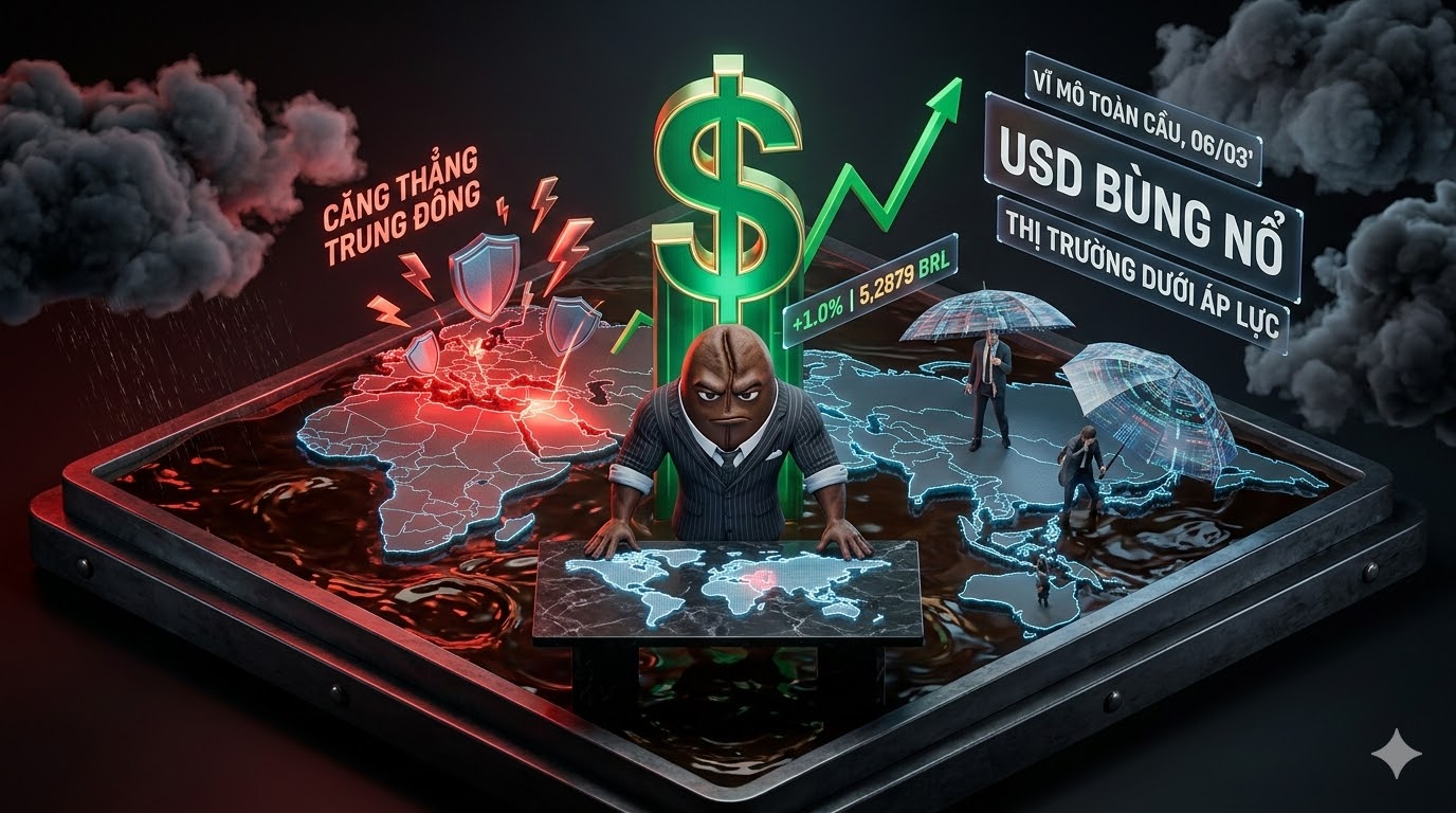 Vĩ mô Cà phê 06/03: Đồng USD tăng hơn 1% chạm mốc 5,2879 BRL dưới sức ép từ tâm lý e ngại rủi ro toàn cầu và căng thẳng Trung Đông